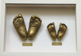 Double Sibling 3D Casting Feet in Gold